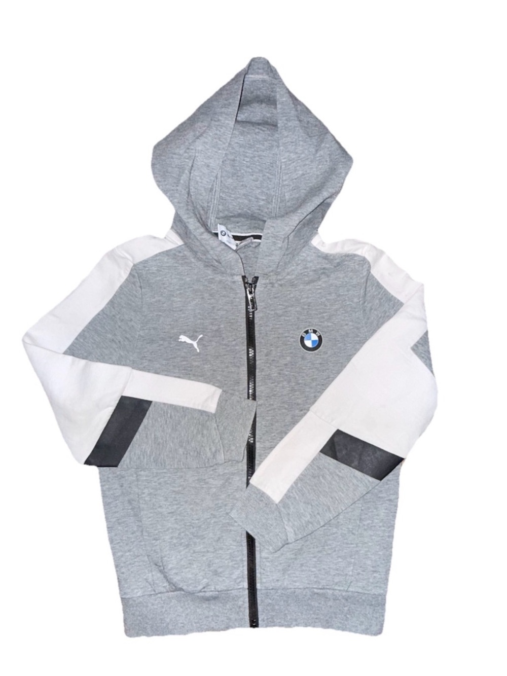 Puma x BMW Kids' Gray Hooded Zip Jacket (S-M)(9y-10y)